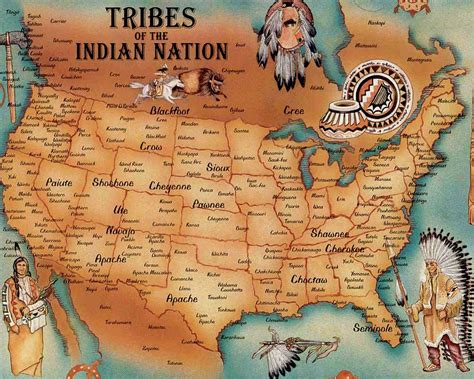 Tribes of the Indian NAtion Map and Titles Digital Art by Peter Nowell - Fine Art America