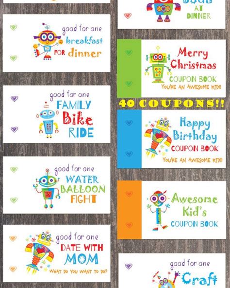 Valentine Coupon Book for Kids Birthday Printable Love Coupons - Etsy | Coupon book diy, Coupon ...