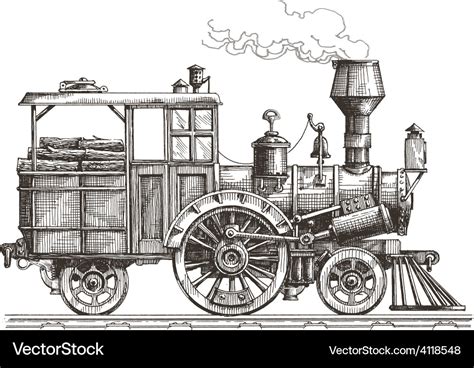 Steam locomotive logo design template Royalty Free Vector