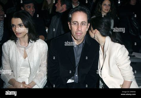 l-r Rachel Weiss, Jerry Seinfeld and Jessica Sklar Seinfeld frontrow at ...