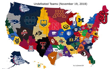 College Basketball Teams Map