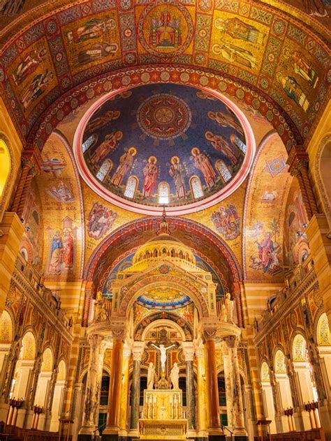 Interior View of the Cathedral Basilica of Saint Louis Stock Image ...