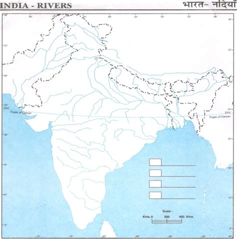Indian River Map - PDF Download Physical Map of India with Rivers