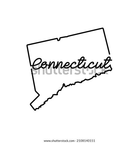 Connecticut Us State Outline Map Handwritten Stock Vector (Royalty Free ...