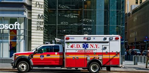 FDNY Ambulance on Street editorial stock image. Image of downtown ...