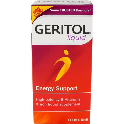 Geritol, B-Vitamins & Iron Liquid Supplement, Energy Support, 4 fl oz ...