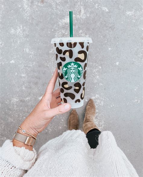 How To Apply Leopard Print Pattern To A Starbucks Tumbler - Kayla Makes