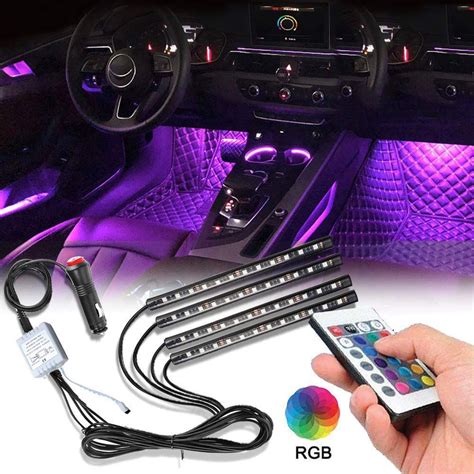 Car Interior Lights 48 LED Car Floor Atmosphere Glow Neon Lights Multi ...