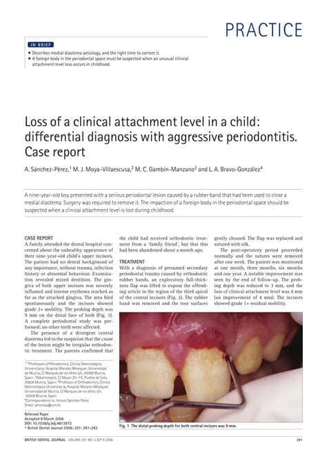 (PDF) Loss of a clinical attachment level in a child: Differential ...