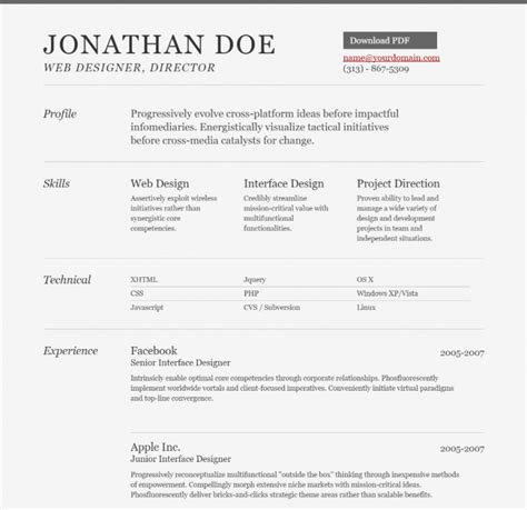 25 Professional HTML & CSS Resume Templates for Free Download (and Premium) - Super Dev Resources