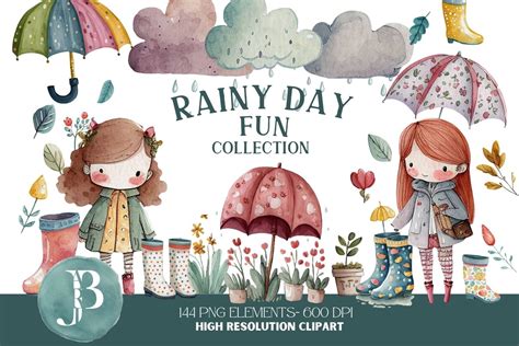 Rainy Day Spring Clipart Collection | Graphics ~ Creative Market