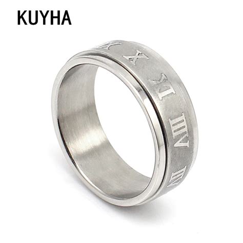 316L-Stainless-Steel-Roman-Numerals-Rings-for-Women-Jewelry-7-5MM-Width-Shiny-Finish-Silver ...