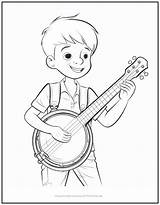 Banjo Coloring Player Gitarre Pages Ausmalen Zum Edupics Gemerkt Educol  sketch template