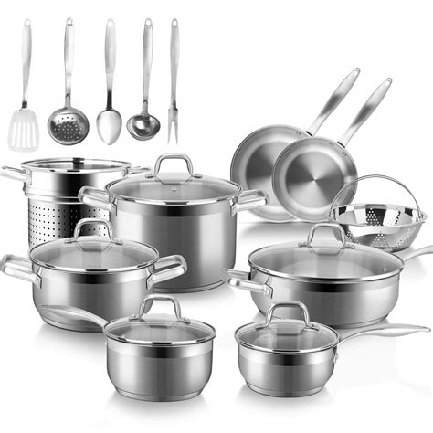 Buy Duxtop Professional Stainless Steel Induction Cookware Set, 19PC Kitchen Pots and Pans Set ...