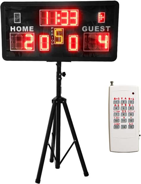 Clock Timer LED Tabletop Scoreboard Professional for Big Scoreboard with Remote Control Portable ...