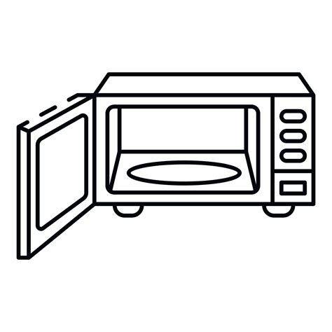 Open modern microwave icon, outline style 15183443 Vector Art at Vecteezy