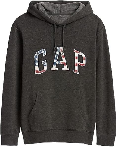 Gap Flag Logo Hoodie (Charcoal heather/Large) : Amazon.ca: Clothing ...