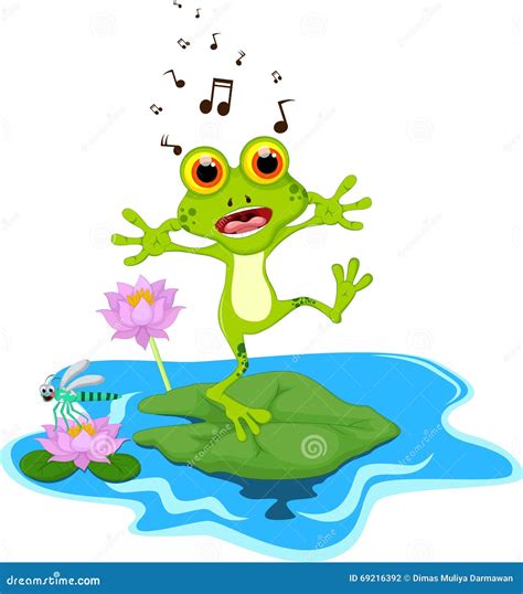 Happy Frog Cartoon Singing Royalty-Free Stock Photo | CartoonDealer.com ...