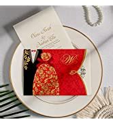 Amazon.com : WISHMADE 50Pcs Wedding Invitations with RSVP Cards and Envelopes, White Laser Cut ...