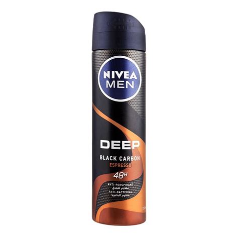 Nivea Men 48H Deep Black Carbon Espresso Anti-Perspirant Deodorant Body ...