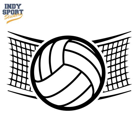 Volleyball Net with Volleyball Silhouette - Indy Sport Stickers | Volleyball silhouette ...