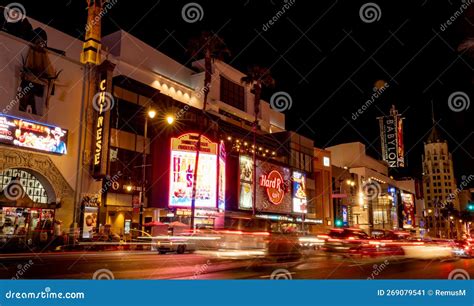 Hollywood Boulevard Nightlife, in the Best Light. Editorial Photo - Image of building, landscape ...