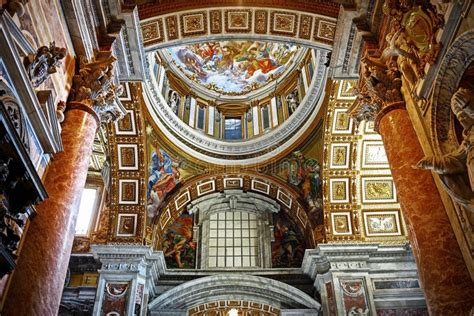 Interior Basilica in Vatican Editorial Stock Image - Image of painting ...