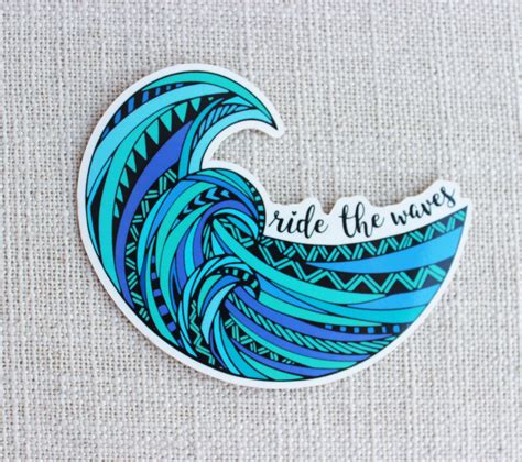 Ride the Waves sticker surfing water baby gift idea | Etsy | Surf stickers, Phone stickers ...