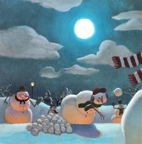 Snowmen at Night 10 | Snowmen at night, Christmas art, Snowman