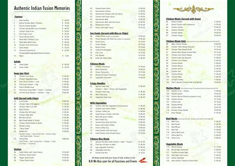 Menu at Bay Leaf Laudium restaurant, Centurion