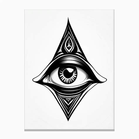 Third Eye Symbolism, Symbol, Third Eye Simple Black & White Illustration 1 Canvas Print by ...