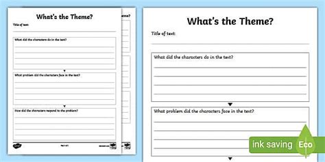 Theme Graphic Organizer Resource for Kids | Twinkl - Twinkl