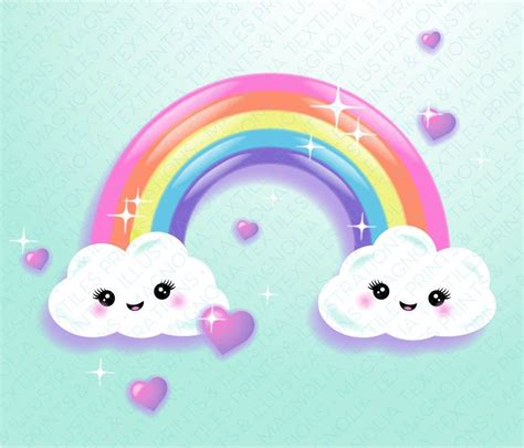 Printable Digital Artwork Download,jpeg,png,kawaii Rainbow Sticker Icon ...