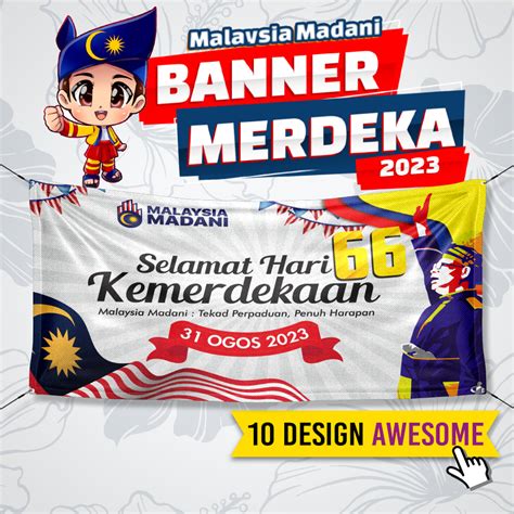 Banner Hari Kemerdekaan 2023 | MALAYSIA MADANI (Boleh tambah Nama ...