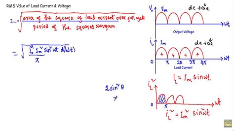 Full-Wave Rectifier DC & RMS Load Current & Voltage , Efficiency - YouTube