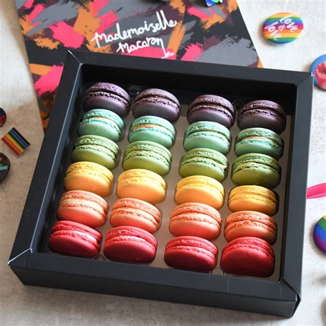 Rainbow Macaron Gift Box By Mademoiselle Macaron