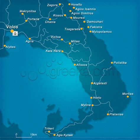 Map of Pelion, Greece - Greeka.com