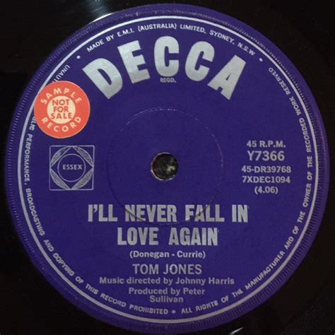 Tom Jones - I'll Never Fall In Love Again (1967, Vinyl) | Discogs