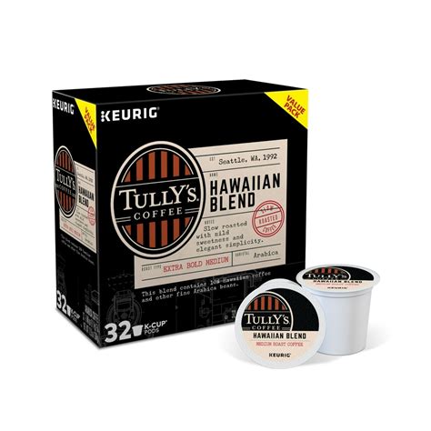 Tully's Coffee Hawaiian Blend, Keurig K-Cup Pods, Medium Roast, 32 ...