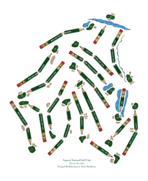 Augusta National Golf Club Course Layout Print - Etsy