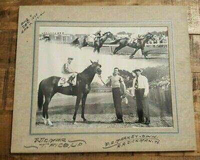 VINTAGE "Winner's Circle" Horse Racing Photo - Aug 4 1949 B/W "WILMAR ...