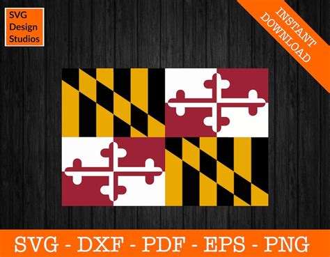 Maryland Svg Maryland State Flag Svg Baltimore Clipart SVG - Etsy