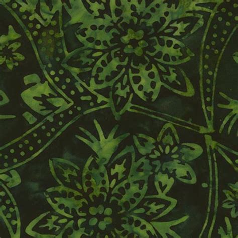 Timeless Treasures dark green flower batik fabric Fabric by Timeless Treasures - modes4u