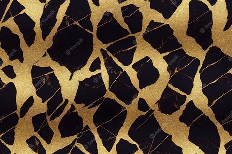 Premium Photo | Black and gold marble texture seamless pattern