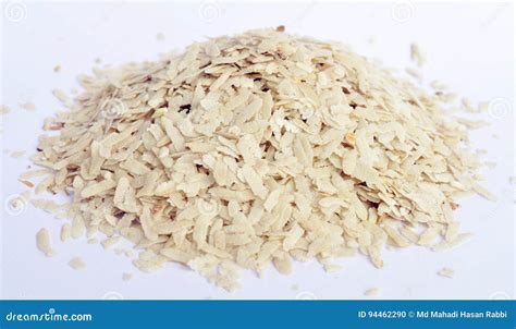 Flattened rice isolated stock photo. Image of grain, diet - 94462290