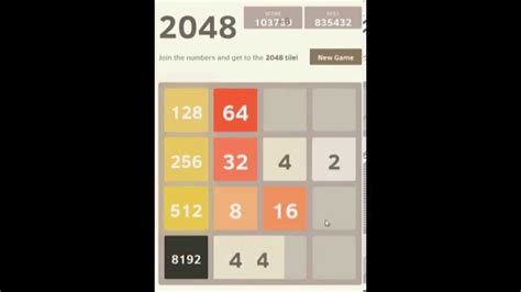 2048 RECORD (Full Game) Part I: To Get 200000 Points and 16384 Tile - YouTube