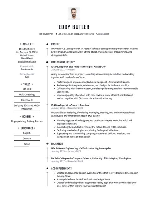 21 iOS Developer Resume Examples & Guide for 2023