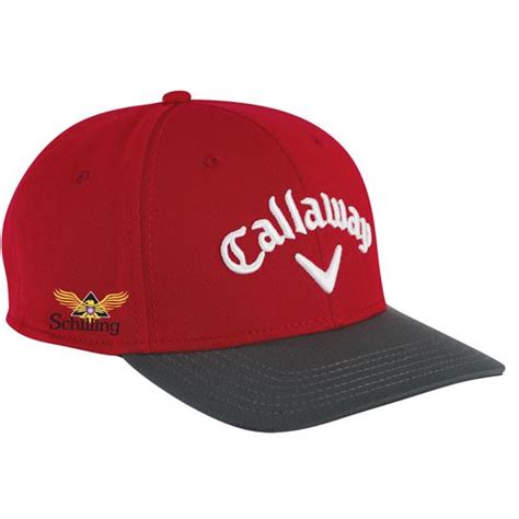 Callaway Golf Men's Ball Park Custom Logo Hat - Red-Charcoal - Small/Medium Golfballs.com