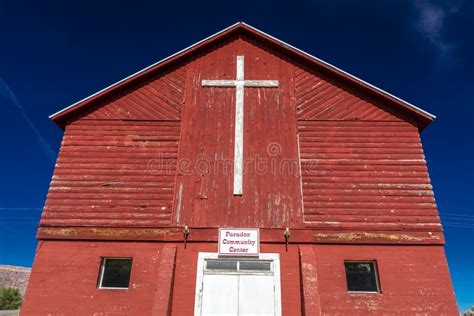 APRIL 27, 2017 - PARADOX COLORADO - Paradox Community Center and Church with Cross, Off State ...