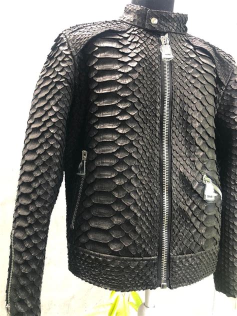 Men's KING Snakeskin Jacket Black Python Leather Jacket - Etsy UK